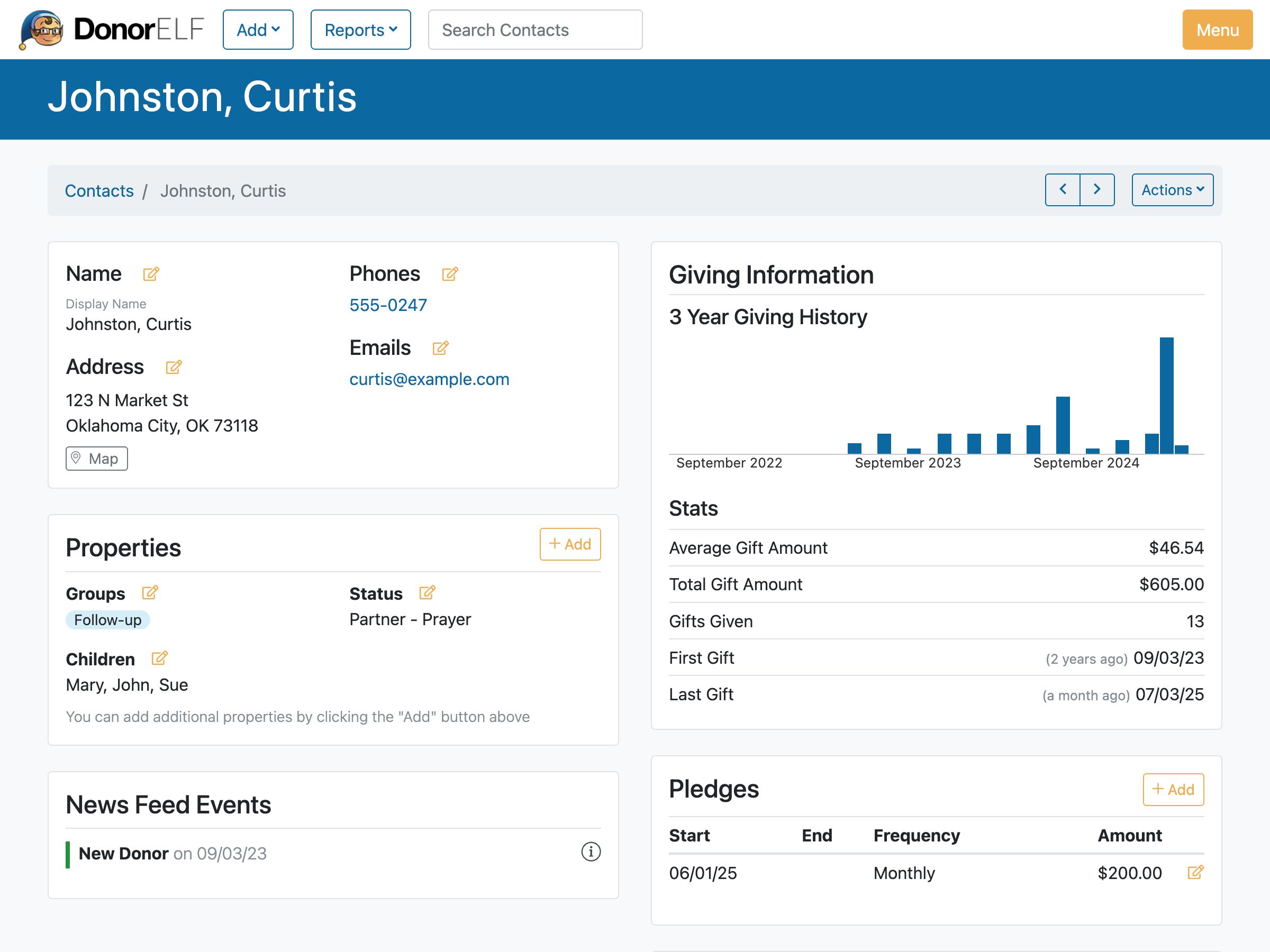 Contact detail screenshot